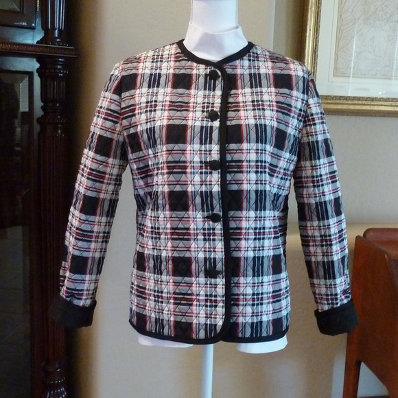 Quilted Jacket Black and White Plaid NWT - Picture 2 of 8